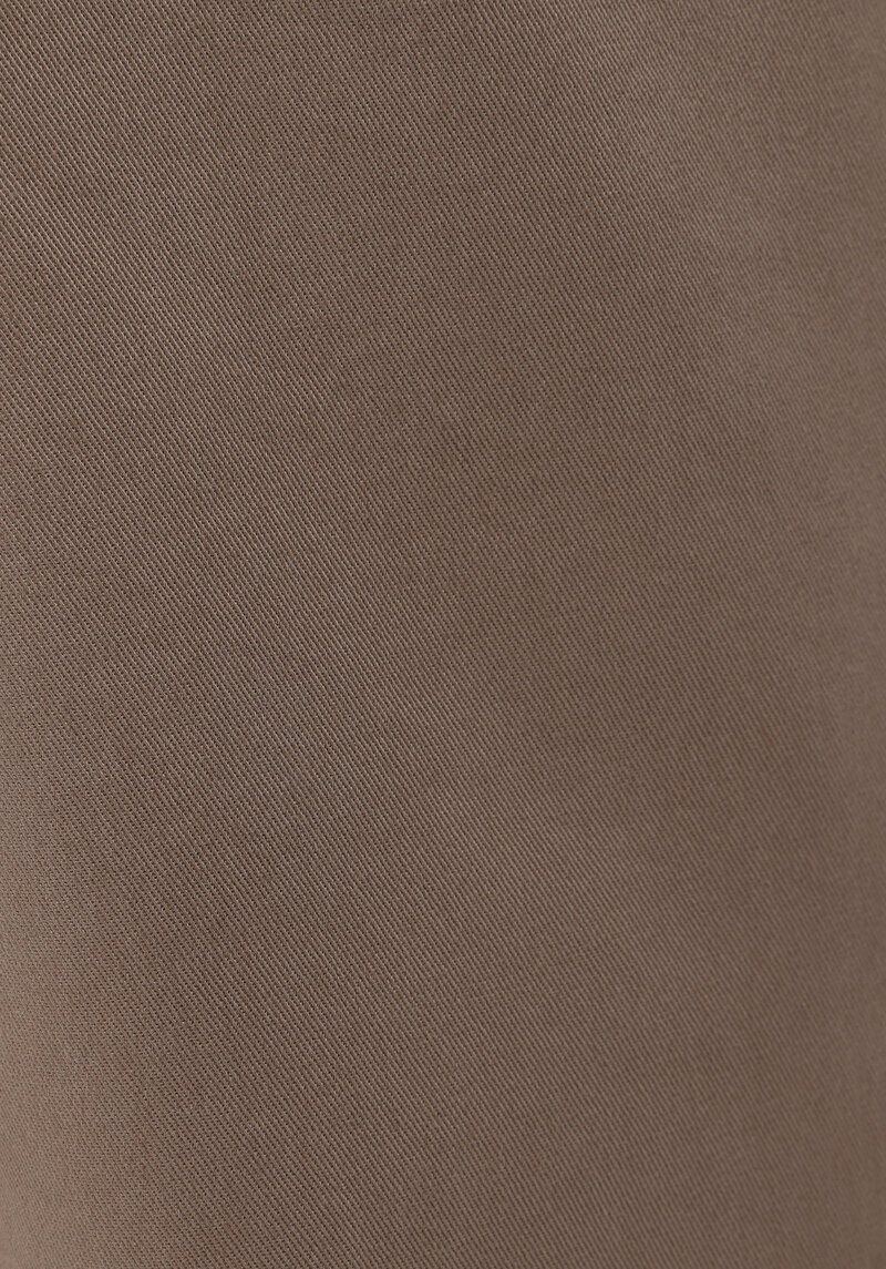 Slim Fit Orta Bel Düz Paça Erkek Bej Astarsız Pantolon