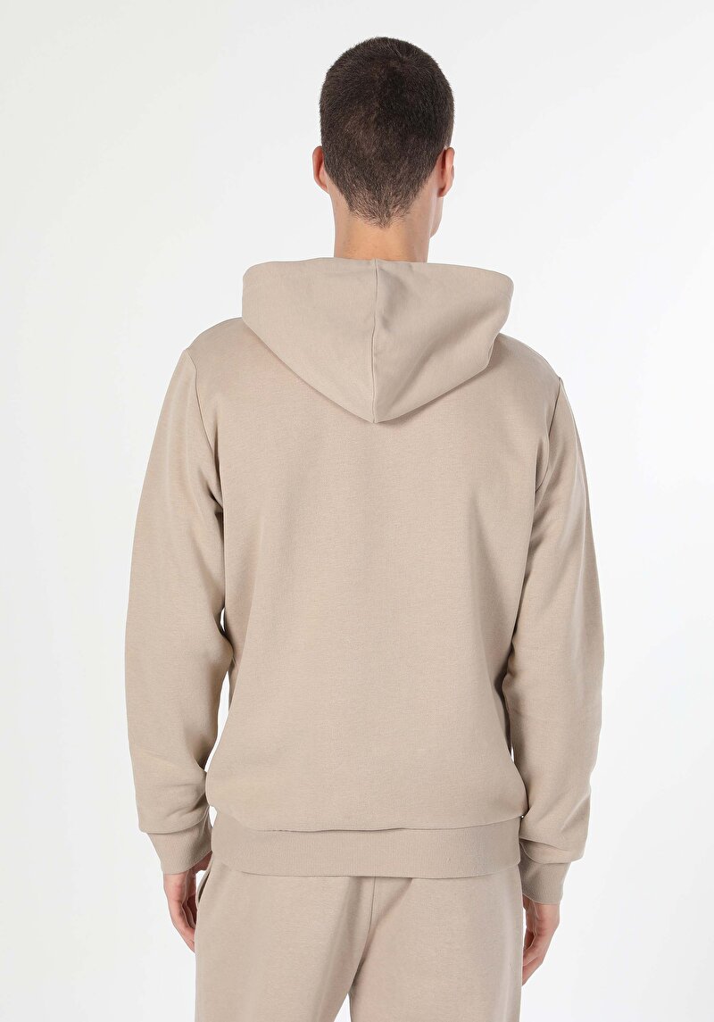 Regular Fit   Erkek Bej Sweatshirt