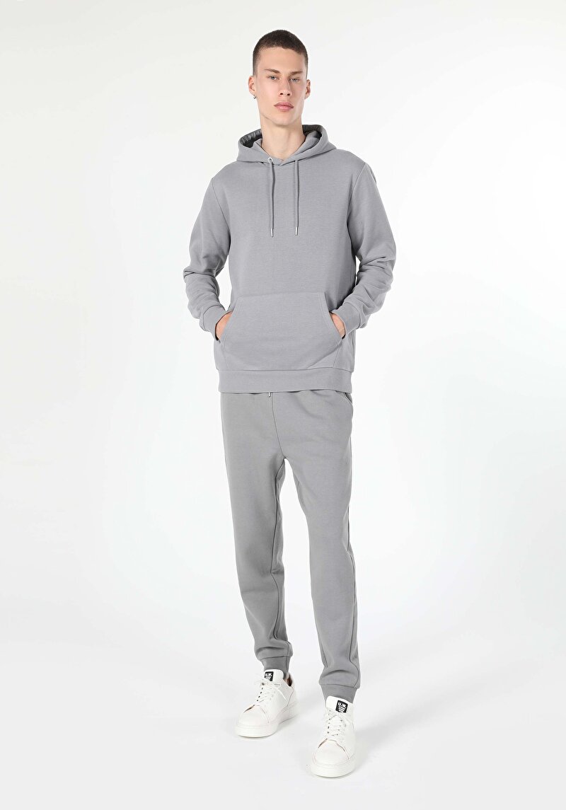 Regular Fit   Erkek Gri Sweatshirt