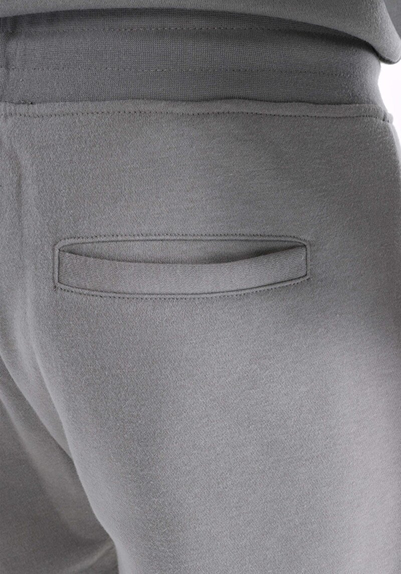 Slim Fit Orta Bel Düz Erkek Gri Eşofman Altı