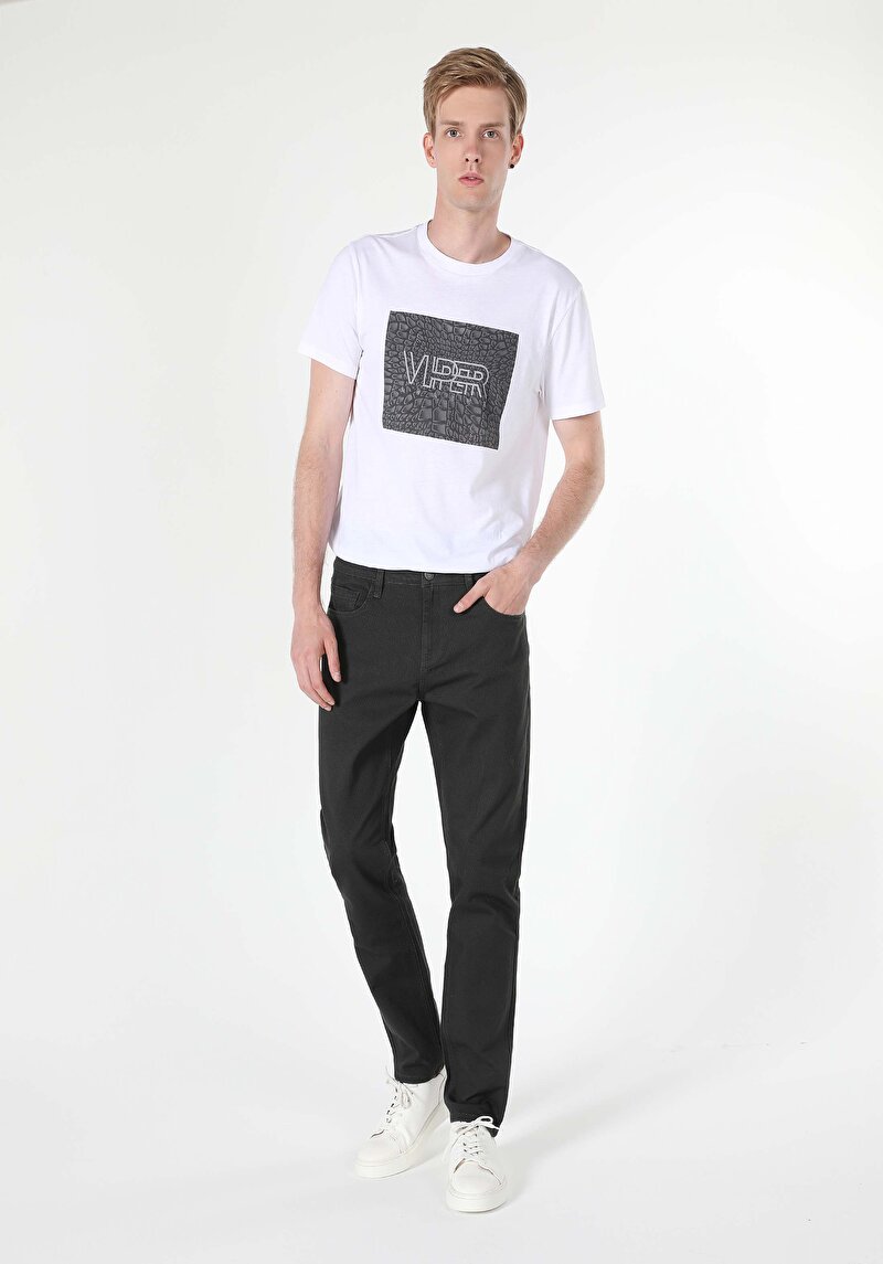 Straight Fit Orta Bel Düz Paça Erkek Yeşil  Pantolon