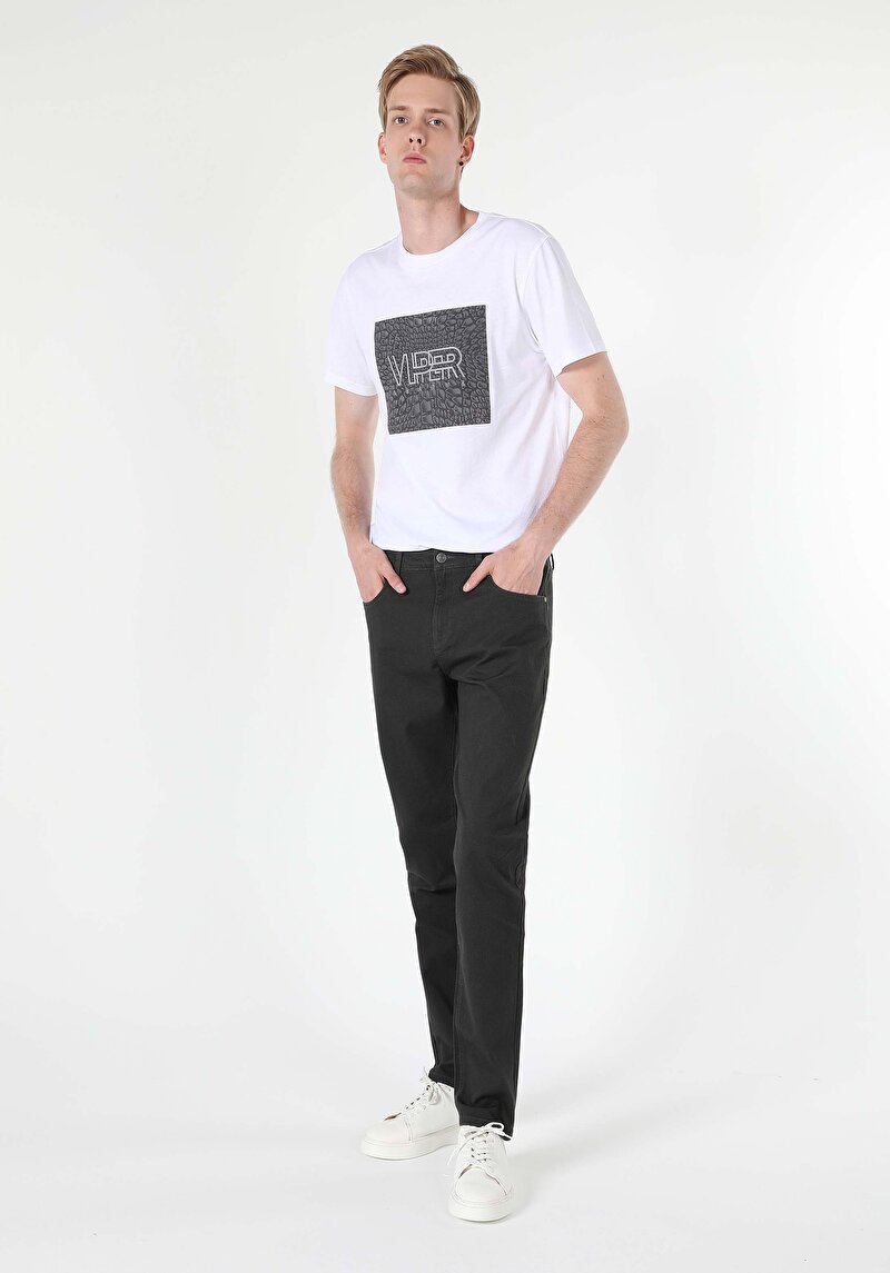 Straight Fit Orta Bel Düz Paça Erkek Yeşil  Pantolon