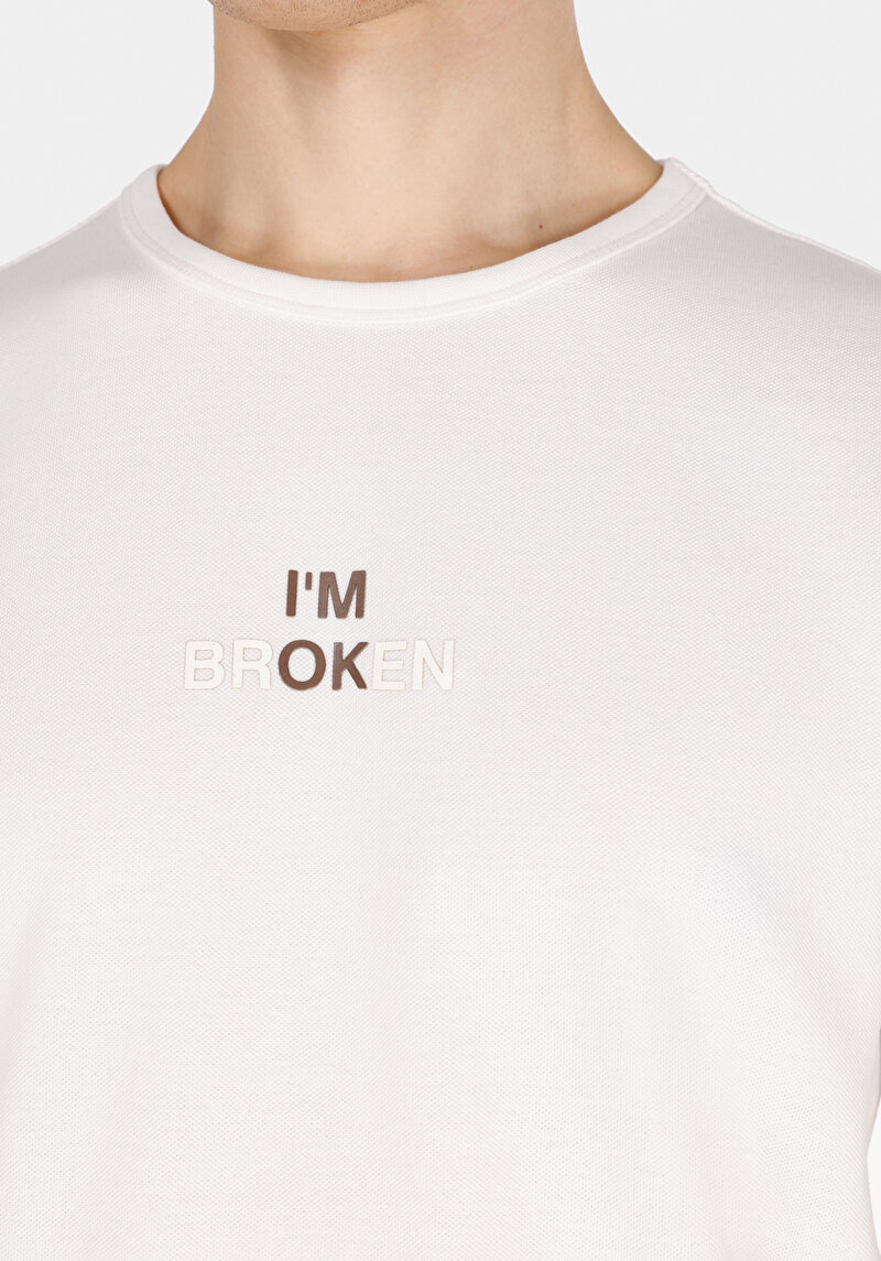 Regular Fit Yuvarlak Yaka Düz Erkek Beyaz Kısa Kol Tişört