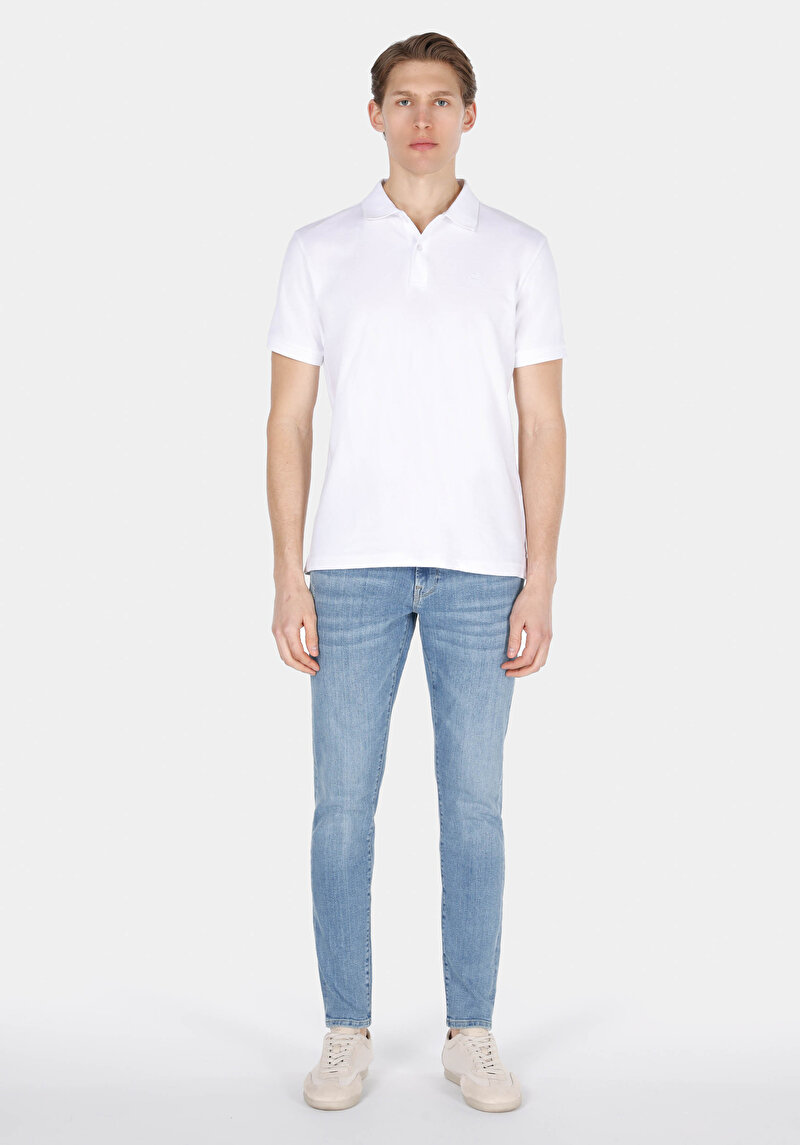 Slim Fit Düşük Bel Dar Paça Erkek İndigo Jean Pantolon