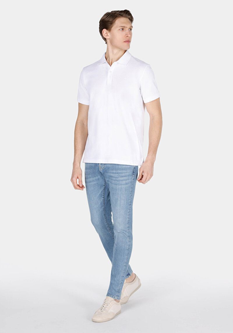 Slim Fit Düşük Bel Dar Paça Erkek İndigo Jean Pantolon