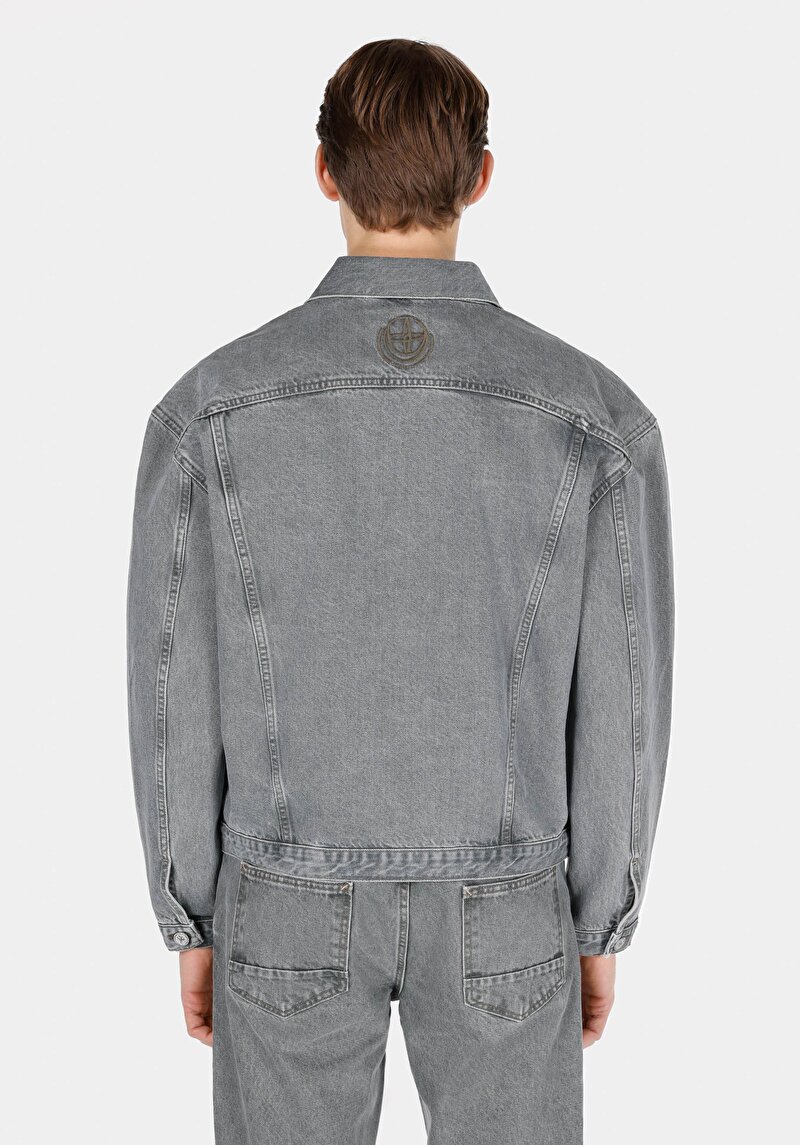 Oversize Fit Düğmeli Astarsız Erkek Siyah Ceket