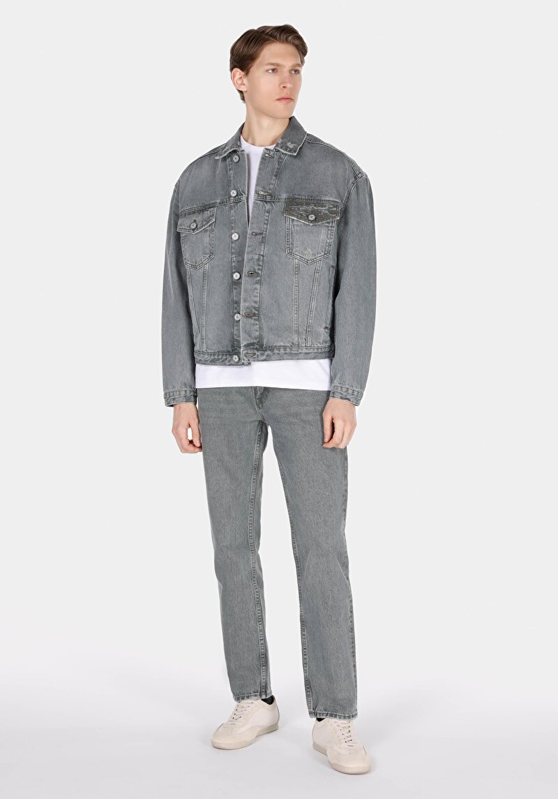 Oversize Fit Düğmeli Astarsız Erkek Siyah Ceket