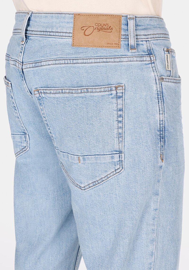 Regular Fit Orta Bel Düz Paça Erkek İndigo Ecologic Jean Pantolon