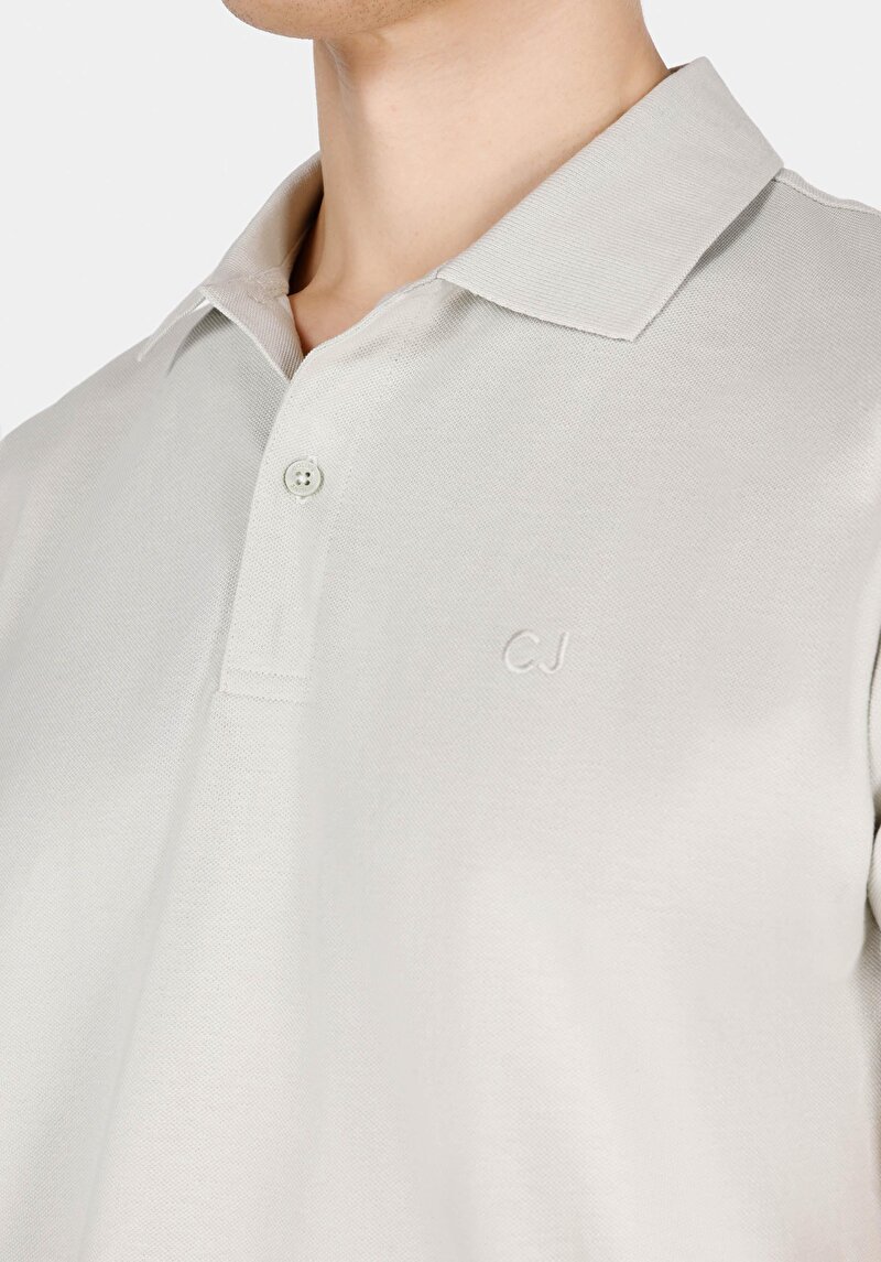 Regular Fit Polo Yaka Düz Erkek Yeşil Pamuklu Kısa Kol Tişört