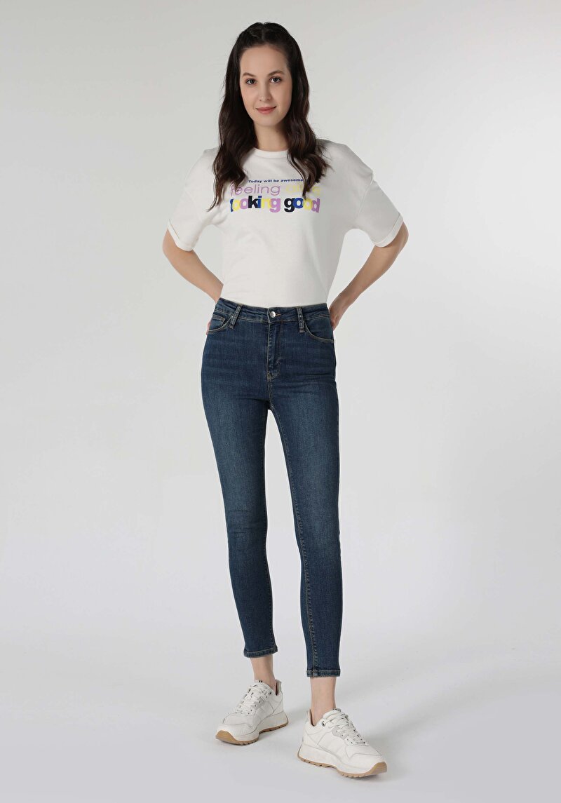 Skinny Fit   Kadın İndigo Jean Pantolon