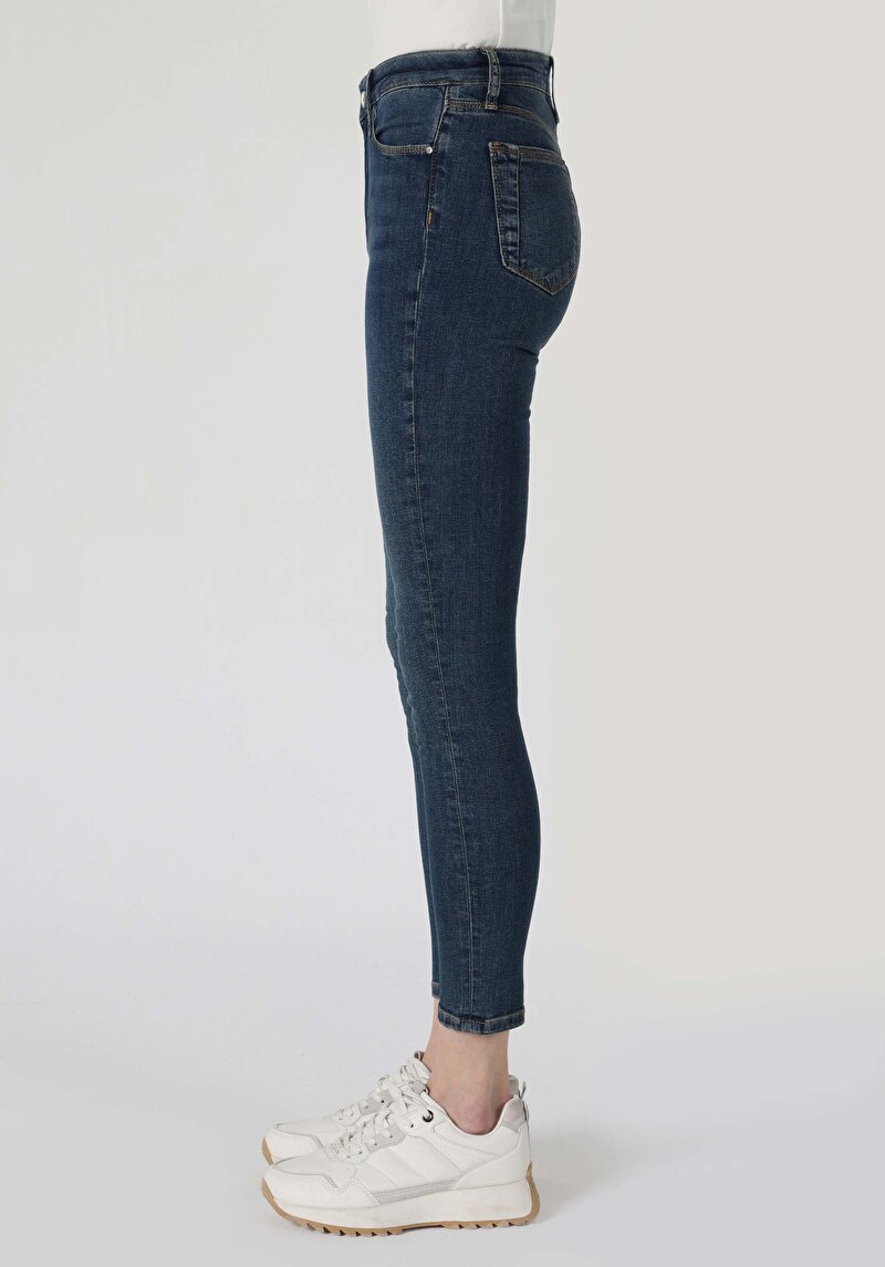 Skinny Fit   Kadın İndigo Jean Pantolon