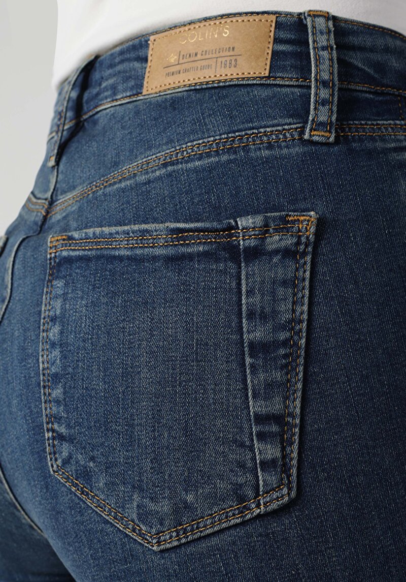 Skinny Fit   Kadın İndigo Jean Pantolon
