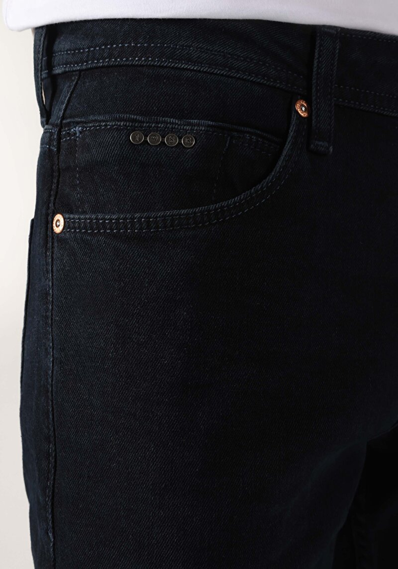Straight Fit Düşük Bel Düz Paça Erkek İndigo Jean Pantolon
