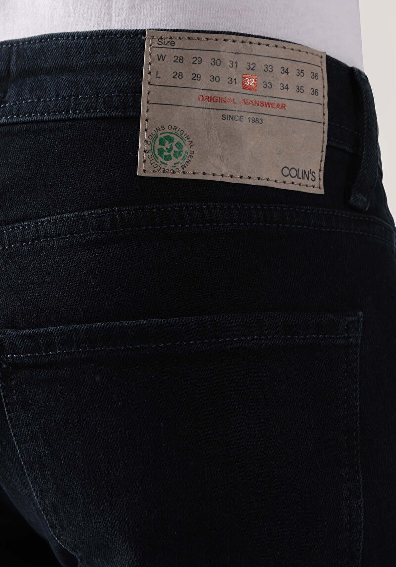 Straight Fit Düşük Bel Düz Paça Erkek İndigo Jean Pantolon