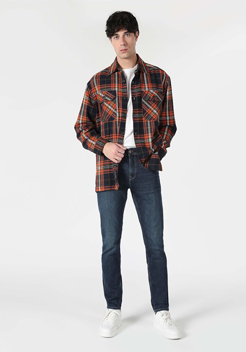 Slim Fit Düşük Bel Dar Paça Erkek Denim Jean Pantolon