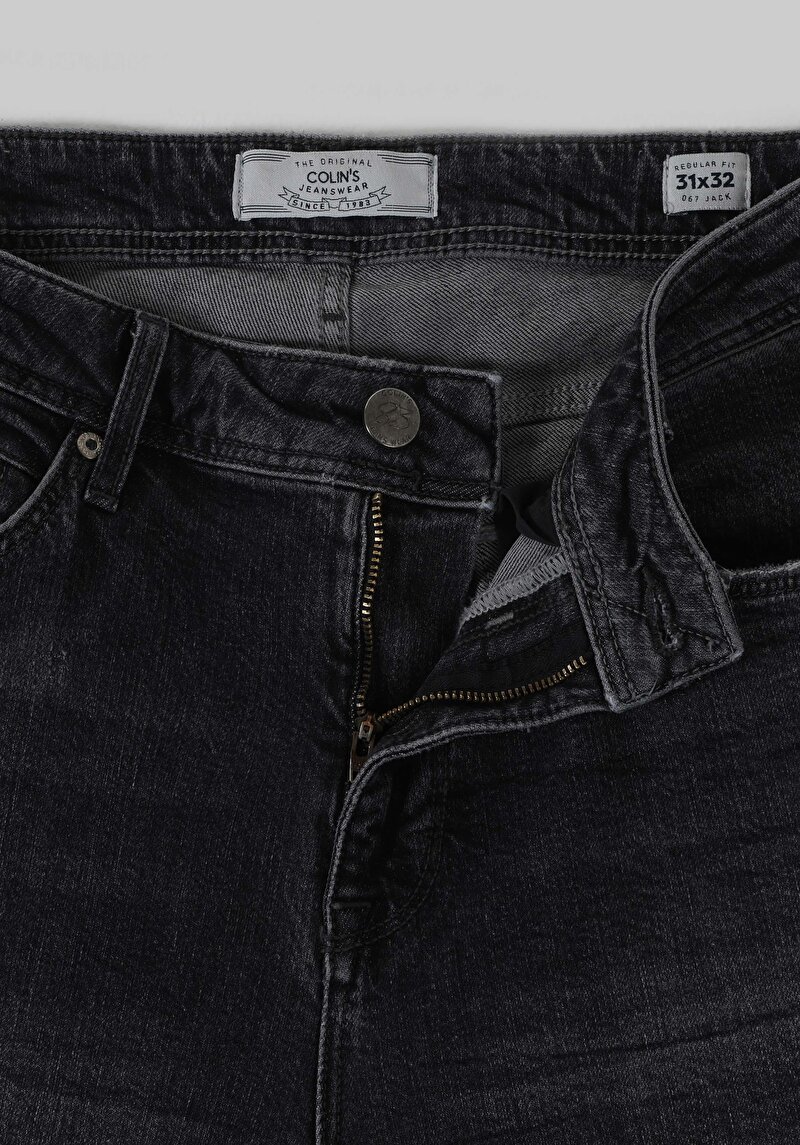 067 Jack Regular Fit Orta Bel Daralan Paça Erkek Siyah Jean Pantolon Cl1063566