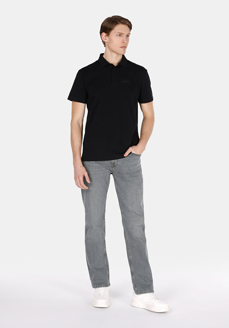 Regular Fit Orta Bel Düz Paça Cepli Erkek Over Dyed Denim Jean Pantolon