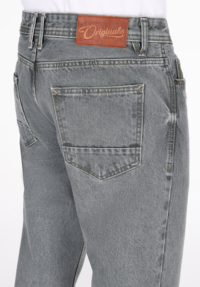Regular Fit Orta Bel Düz Paça Cepli Erkek Over Dyed Denim Jean Pantolon