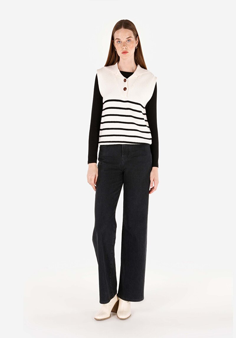 Regular Fit Kapüşonlu Kadın Ekru Kazak