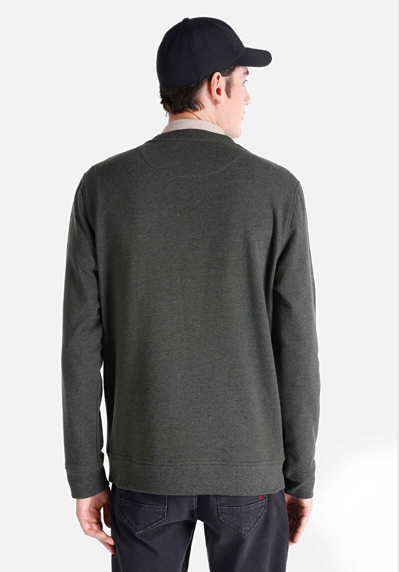 Regular Fit Erkek Yeşil Sweatshirt