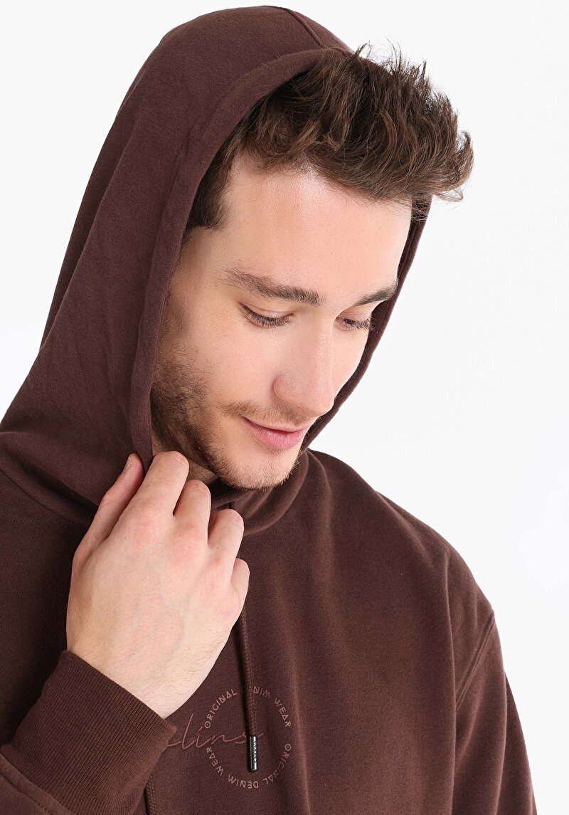 Comfort Fit   Erkek Kahverengi Sweatshirt