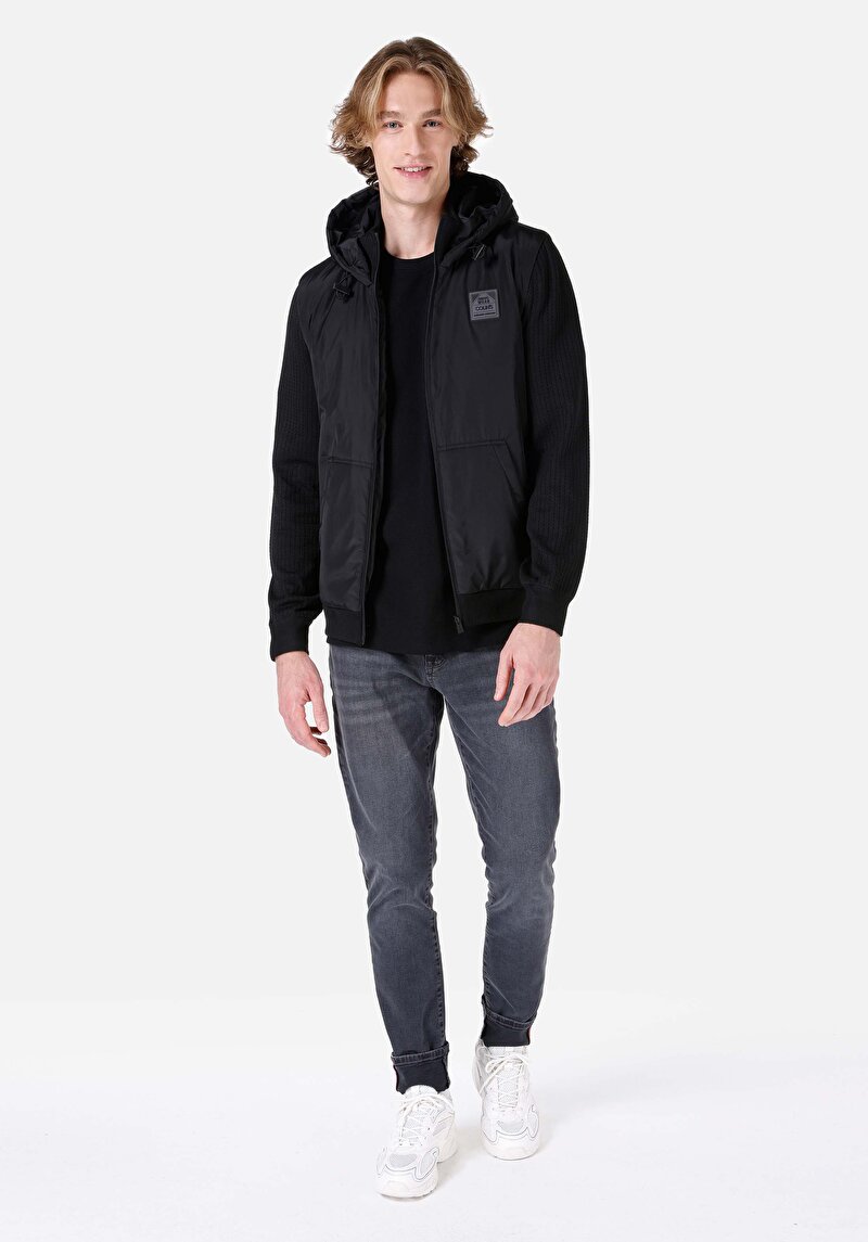 Slim Fit Erkek Siyah Mont