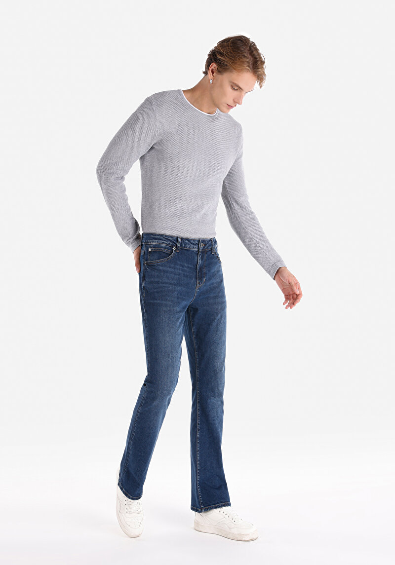 Regular Fit Erkek Lacivert Denim Jean Pantolon