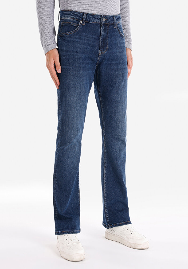 Regular Fit Erkek Lacivert Denim Jean Pantolon