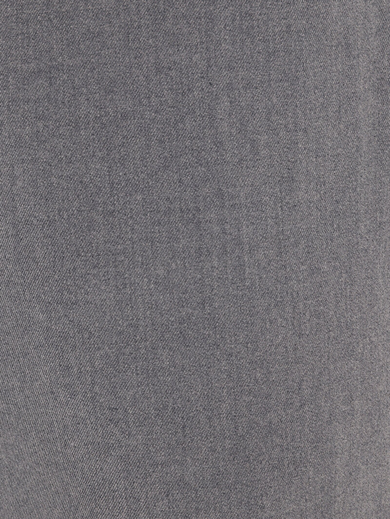 Regular Fit Orta Bel Düz Paça Bağcıklı Erkek Gri Pantolon