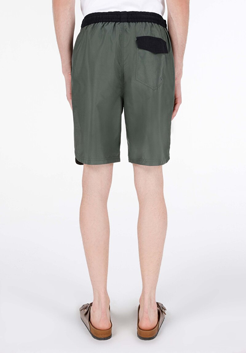 Slim Fit Erkek Yeşil Deniz Şortu