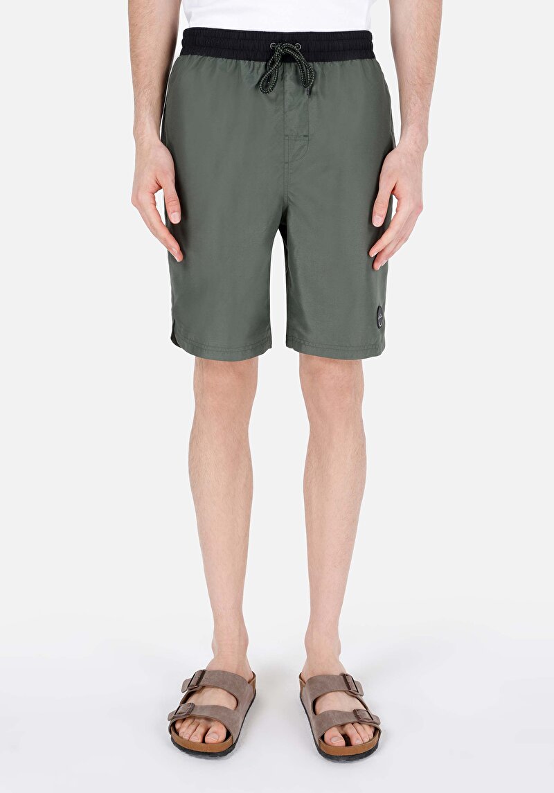 Slim Fit Erkek Yeşil Deniz Şortu