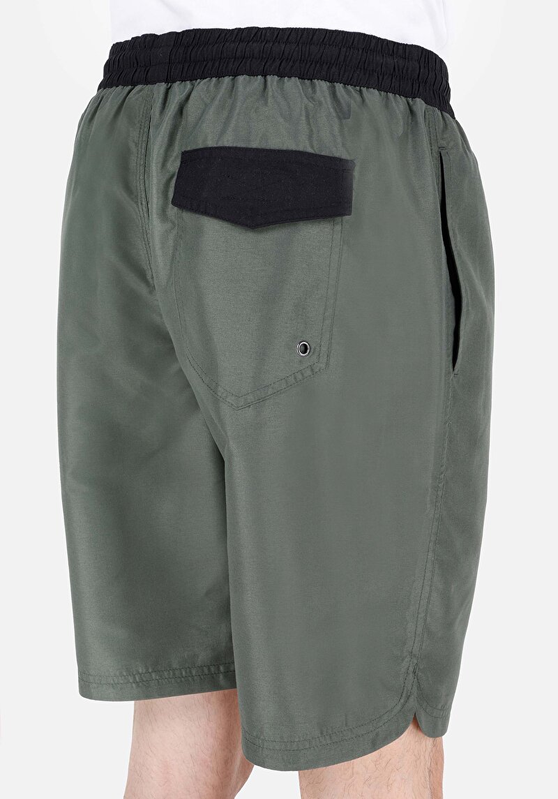 Slim Fit  Erkek Yeşil Deniz Şortu