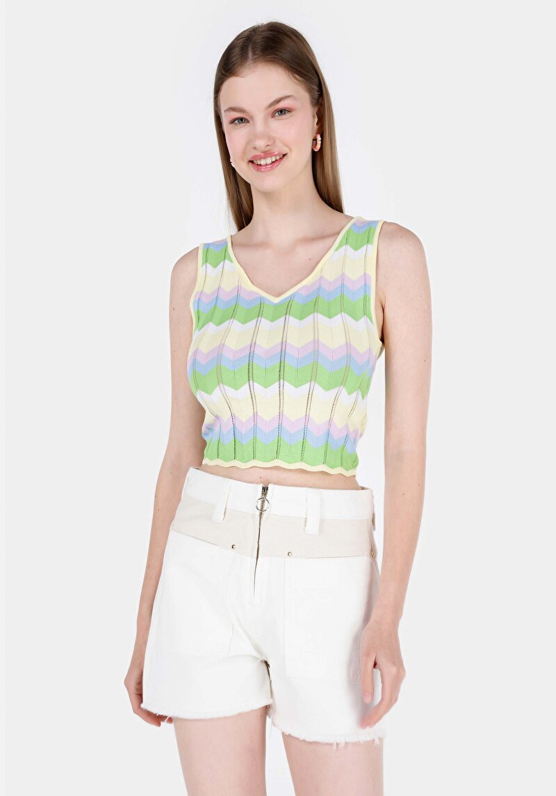 Slim Fit Kadın Çok Renkli Kazak