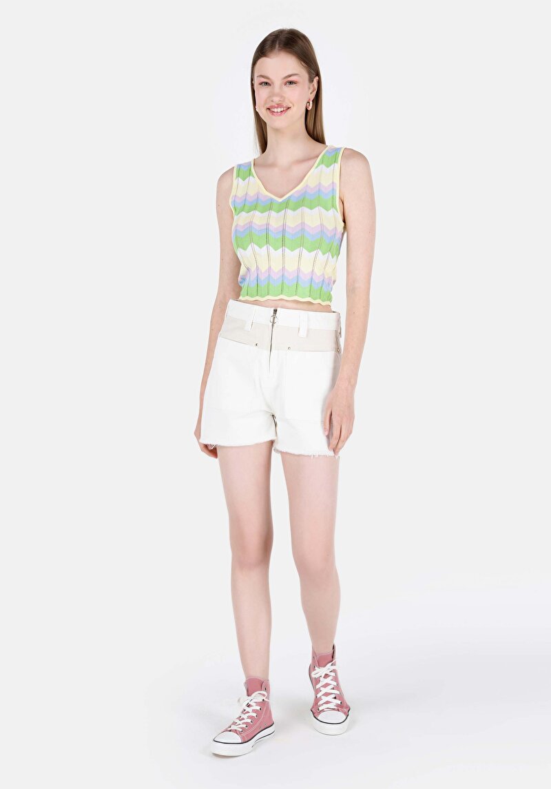 Slim Fit Kadın Çok Renkli Kazak