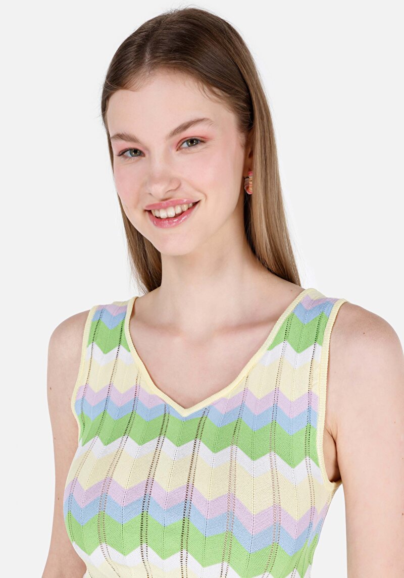 Slim Fit Kadın Çok Renkli Kazak