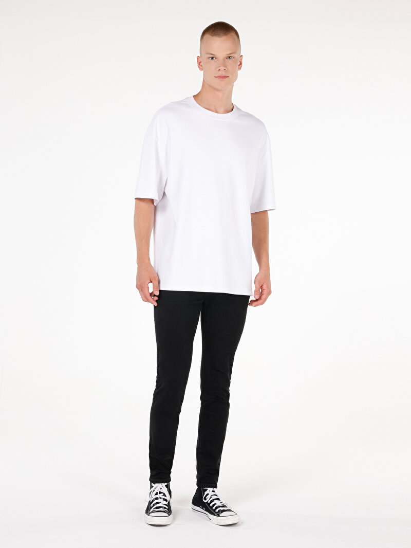 Skinny Fit Düşük Bel Dar Paça Erkek Lacivert Jean Pantolon