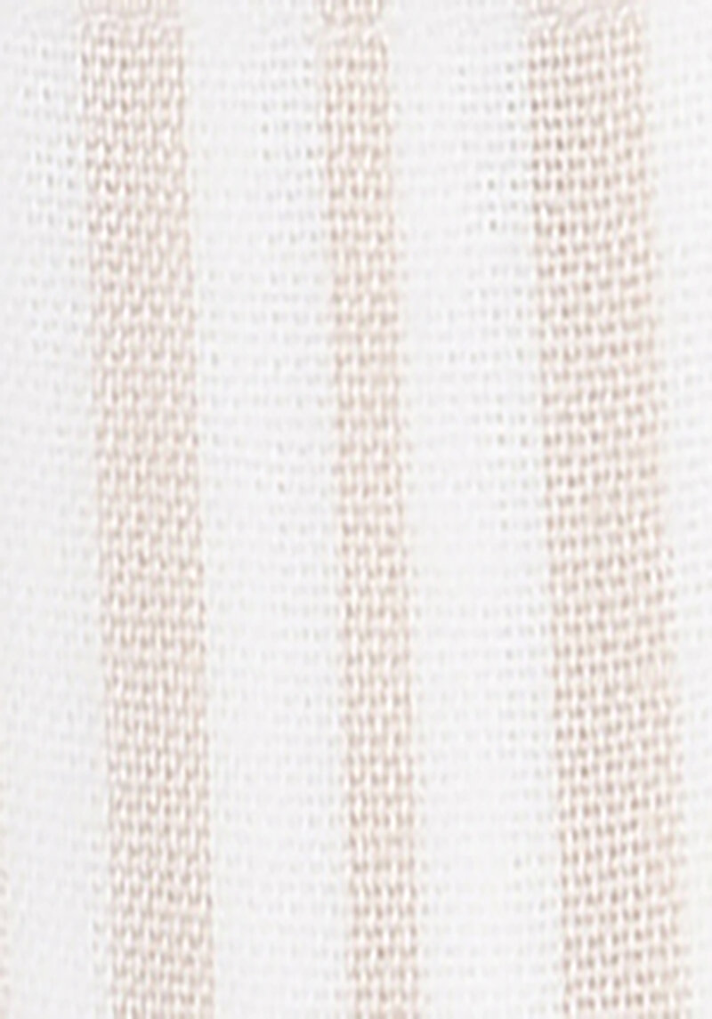 Regular Fit Yüksek Bel Çizgili Kadın Bej Şort