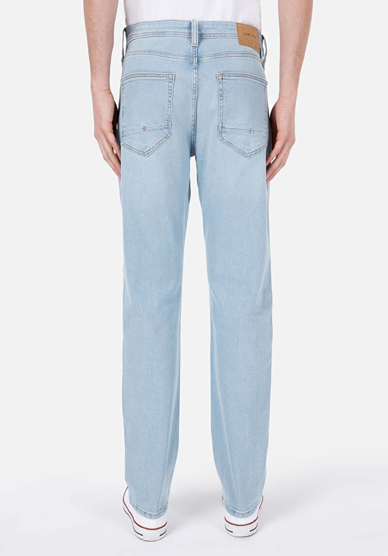 Regular Fit Erkek Açik İndigo Jean Pantolon