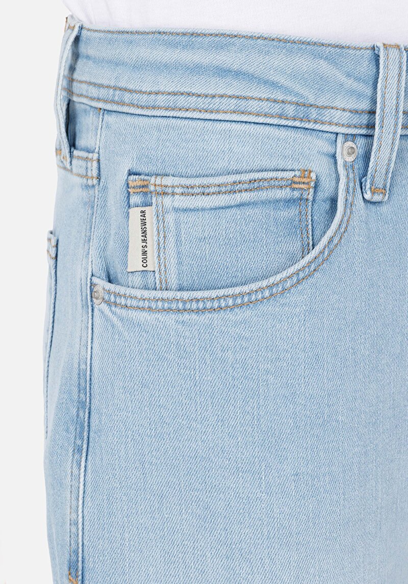Regular Fit   Erkek Açik İndigo Jean Pantolon