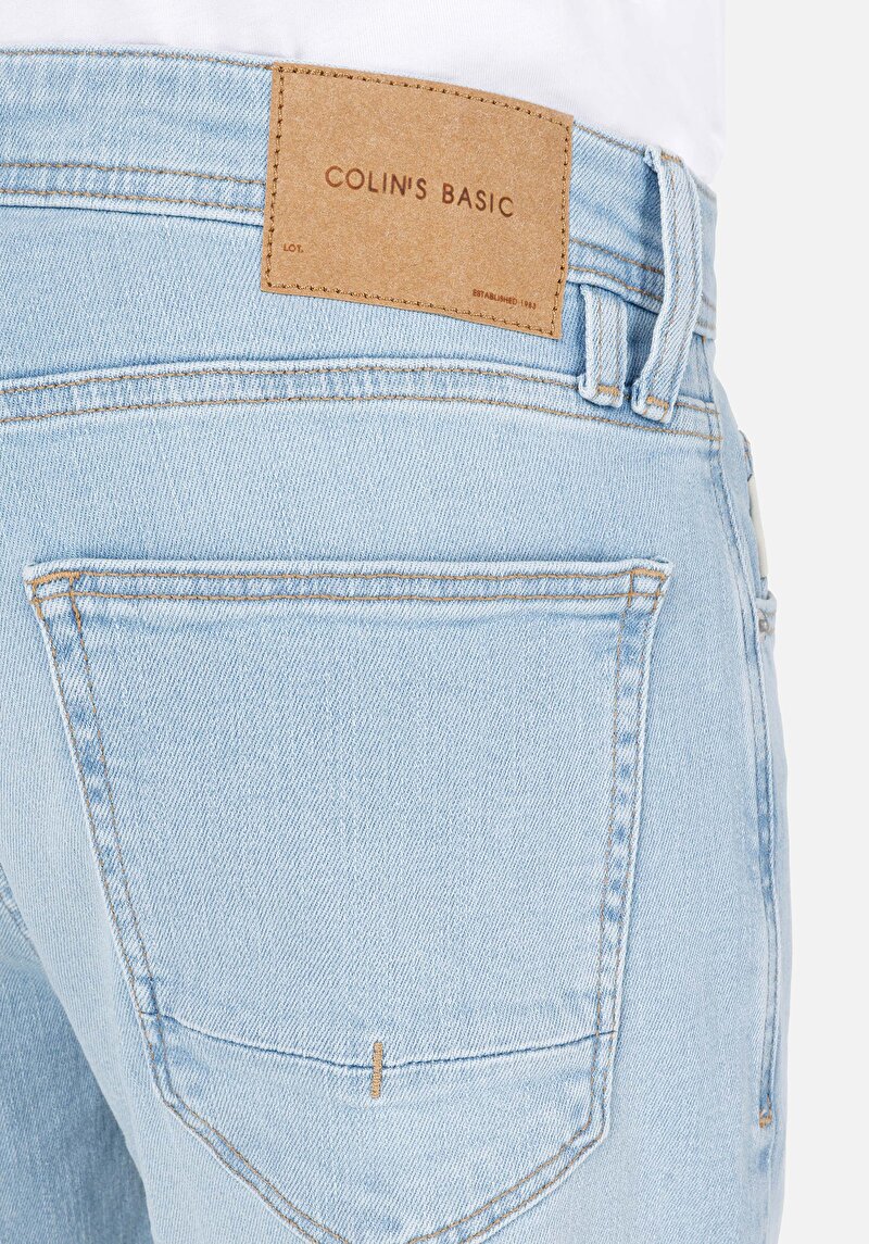 Regular Fit   Erkek Açik İndigo Jean Pantolon