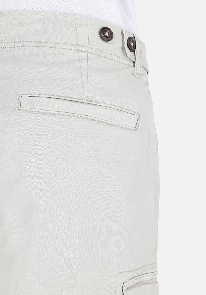 Regular Fit Cepli Orta Bel Düz Erkek Taş Şort