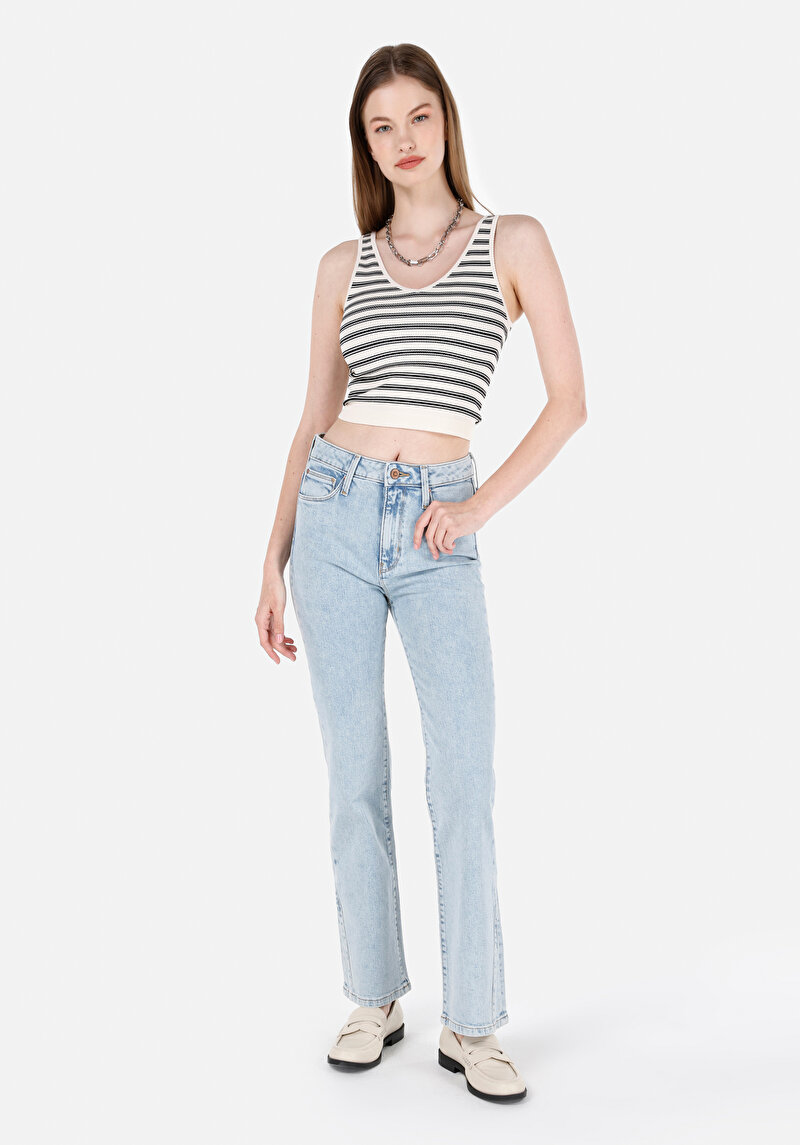 Regular Fit Kadın İndigo Jean Pantolon