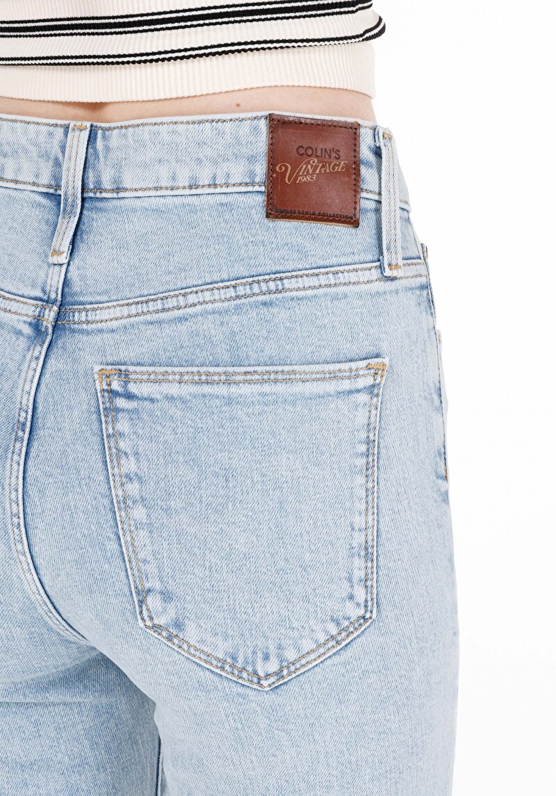 Regular Fit   Kadın İndigo Jean Pantolon