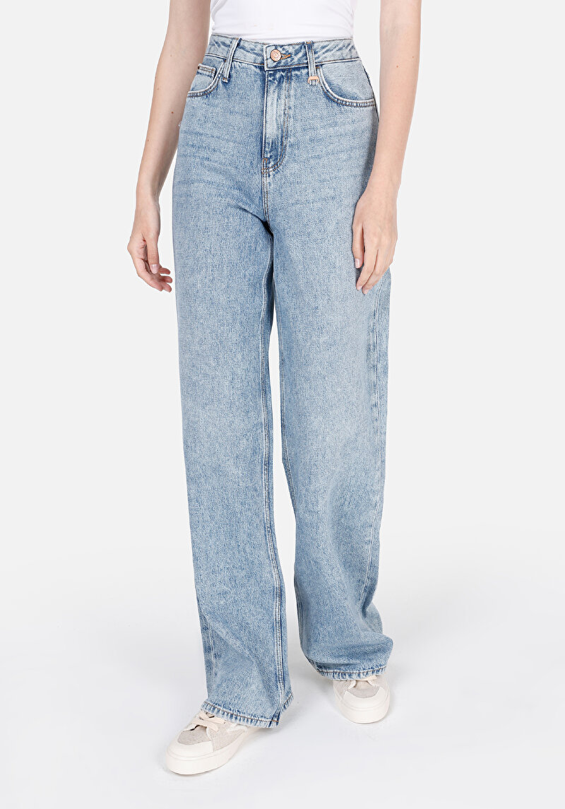 Regular Fit Kadın İndigo Jean Pantolon