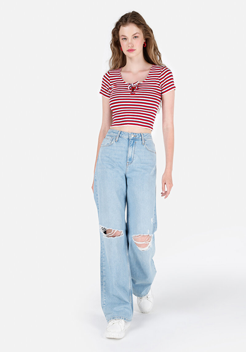 Regular Fit Kadın İndigo Jean Pantolon