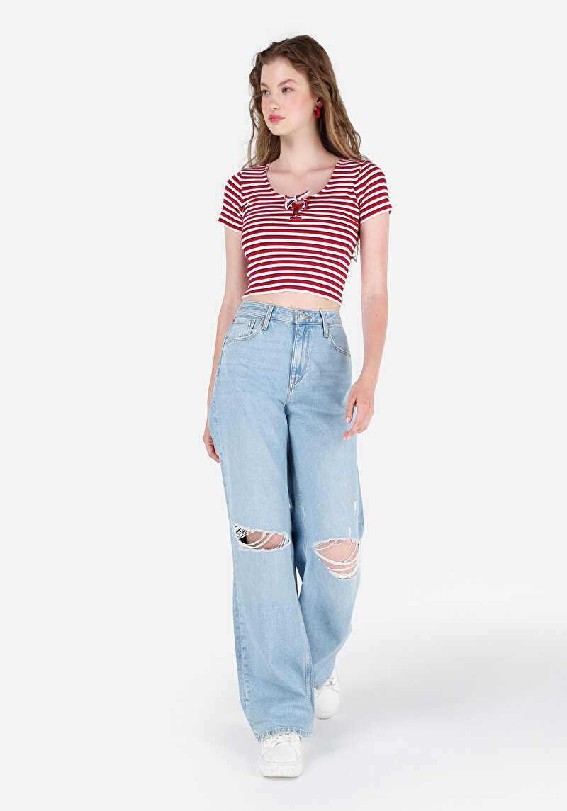 Regular Fit Kadın İndigo Jean Pantolon