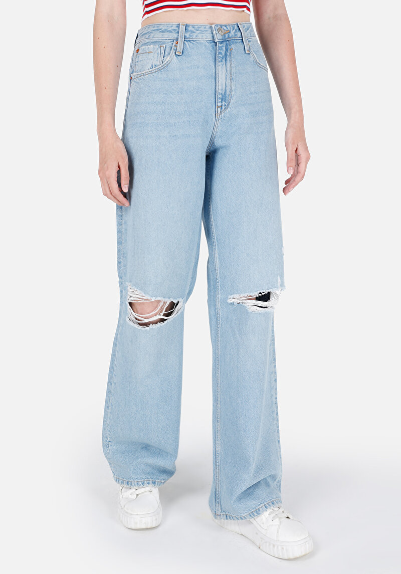 Regular Fit Kadın İndigo Jean Pantolon