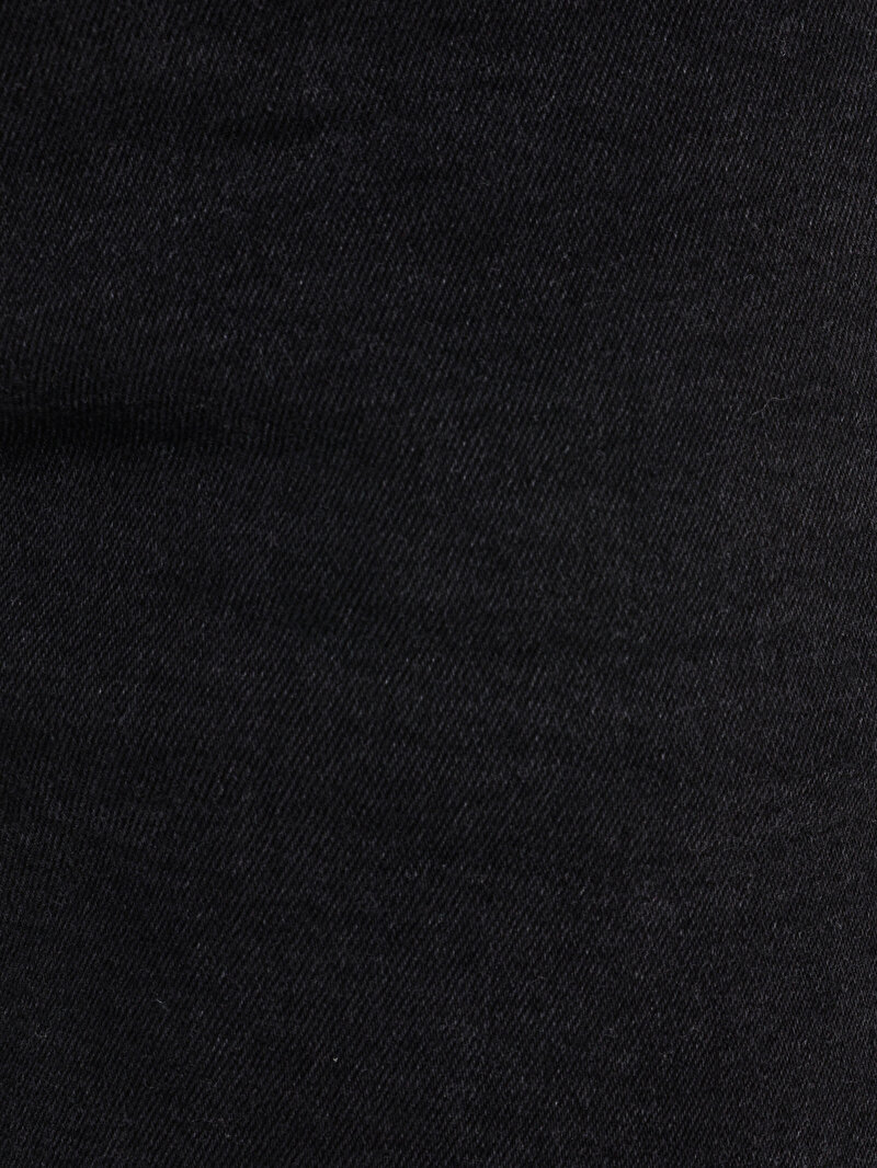 Regular Fit Orta Bel Daralan Paça Erkek Siyah Jean Pantolon