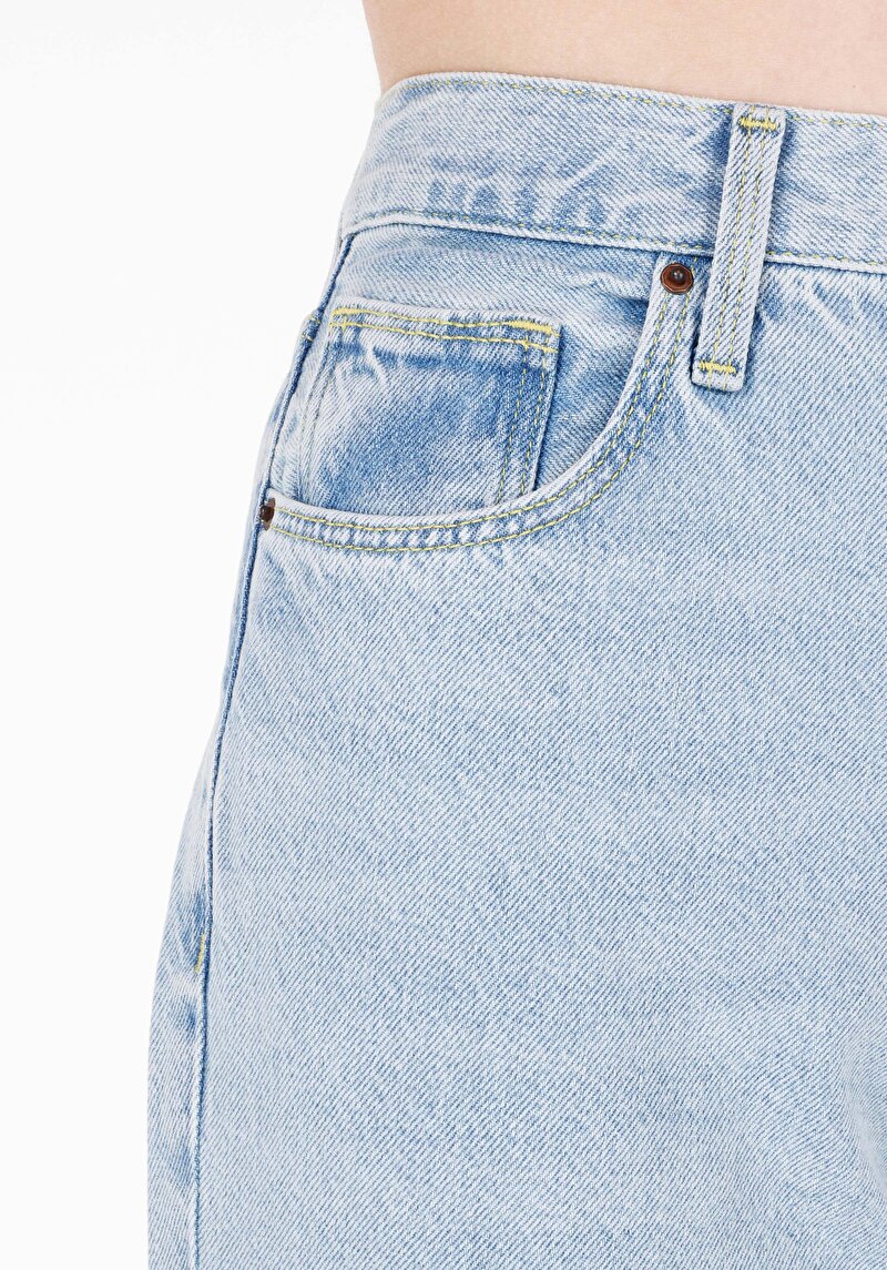 Balloon Fit   Kadın İndigo Jean Pantolon