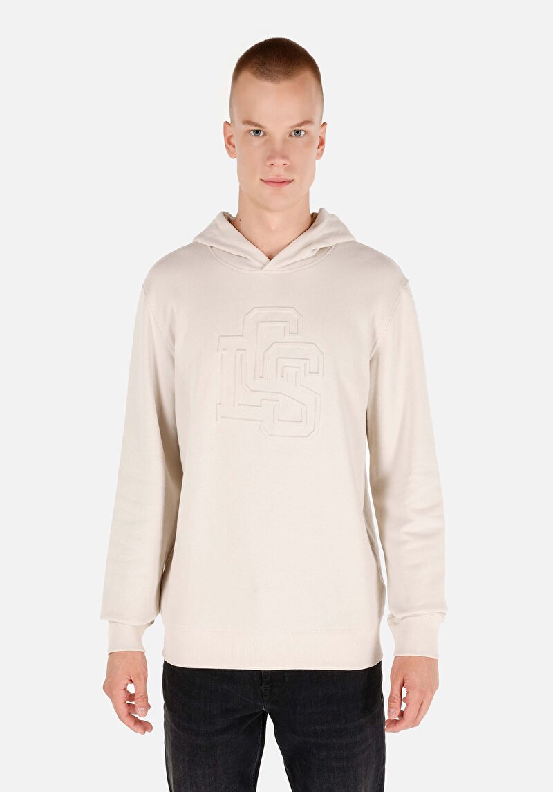 Regular Fit Erkek Örme Bej Sweatshirt